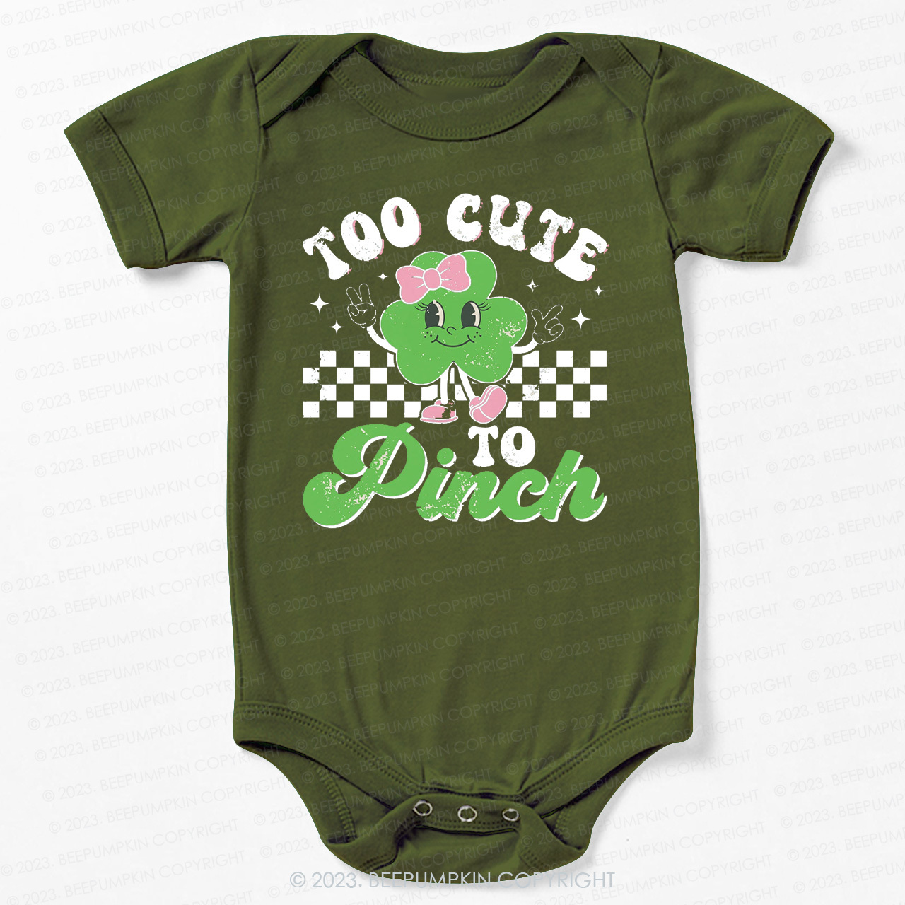Too Cute To Pinch St.Patricks Day Bodysuit For Baby