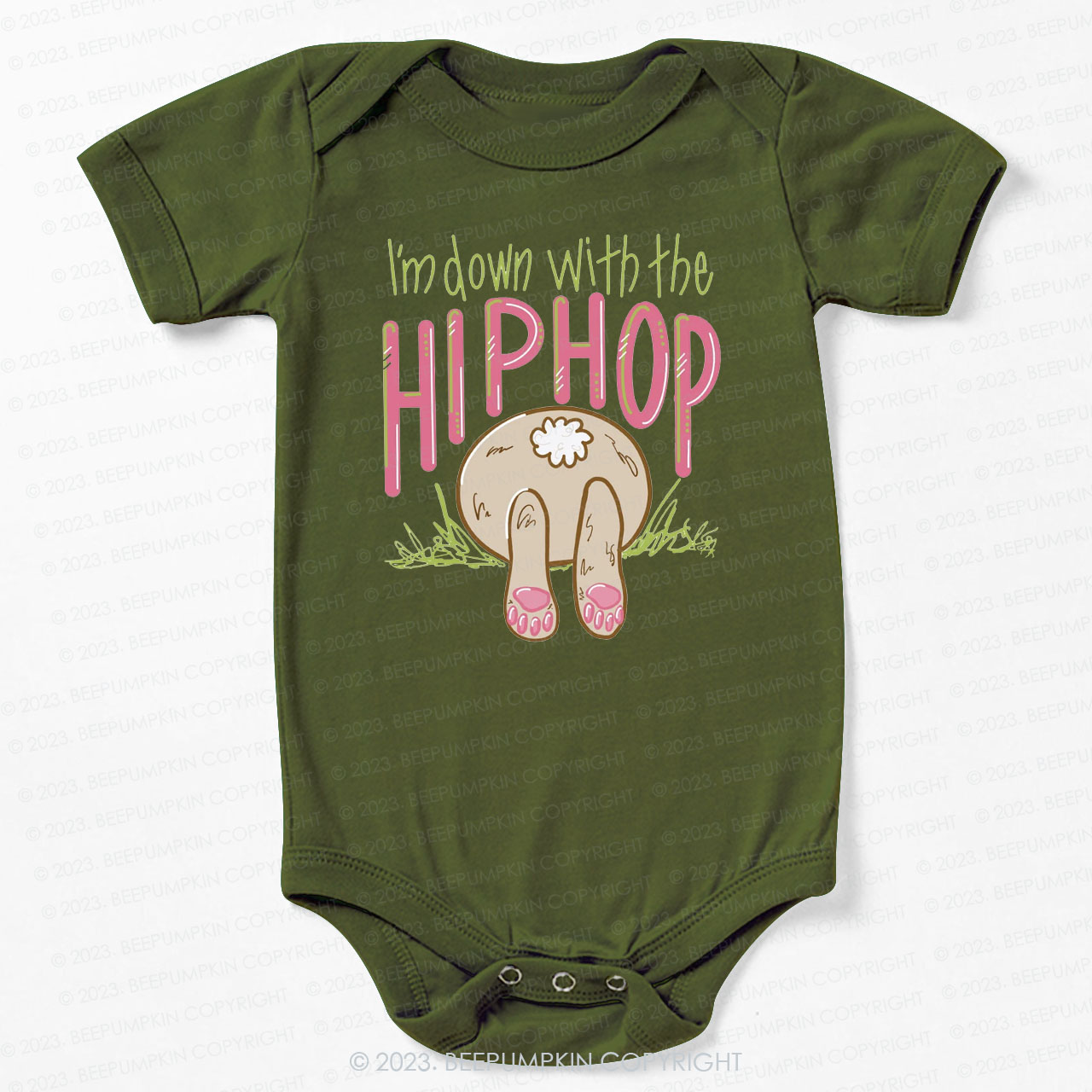 Hip Hop Bunny Tail St.Patricks Day Bodysuit For Baby