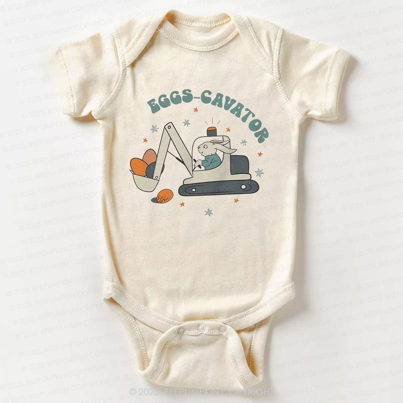 Eggs Cavator Construction Easter Bodysuit For Baby