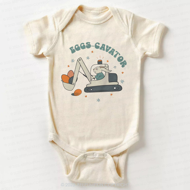 Eggs Cavator Construction Easter Bodysuit For Baby