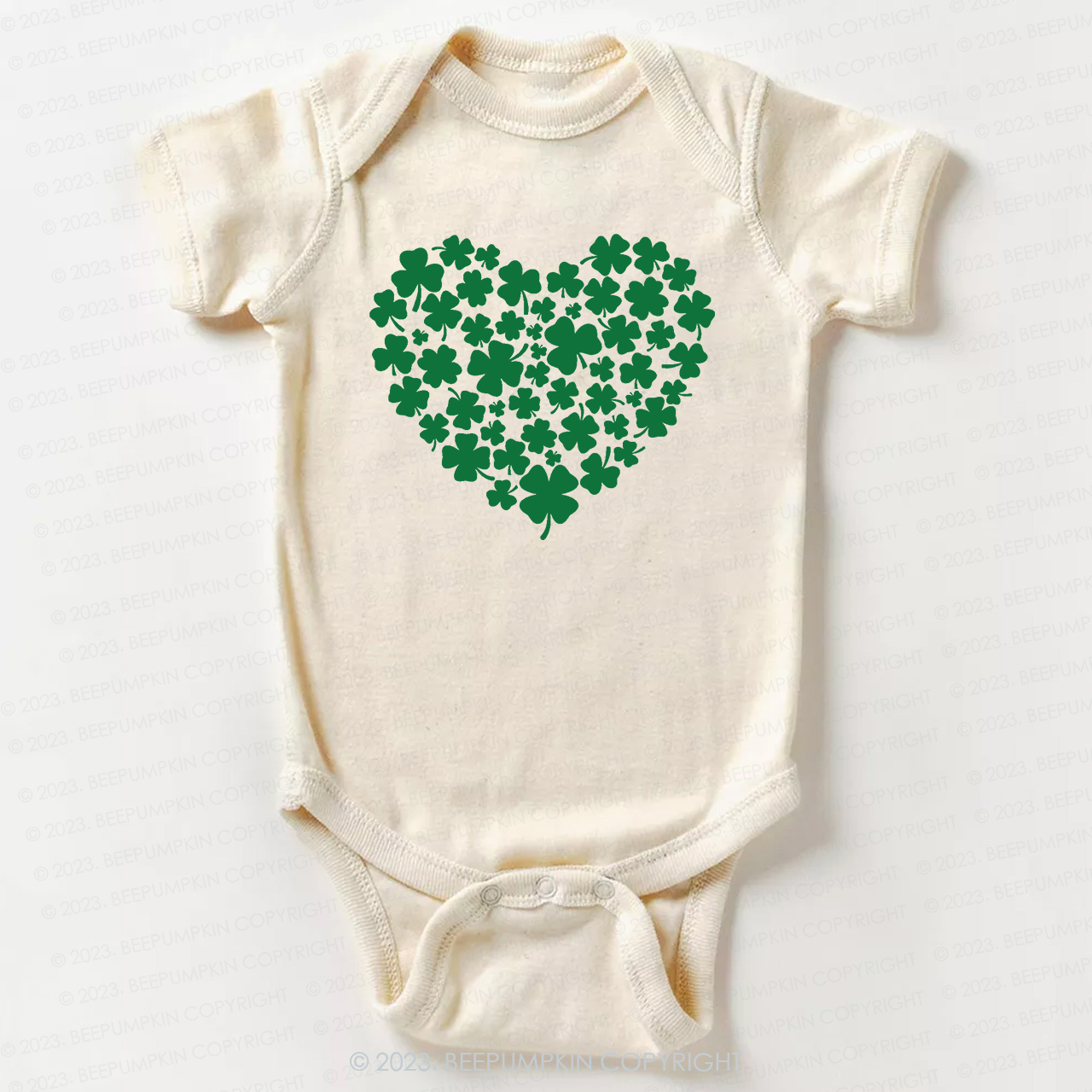 Shamrock Heart St.Patricks Day Bodysuit For Baby