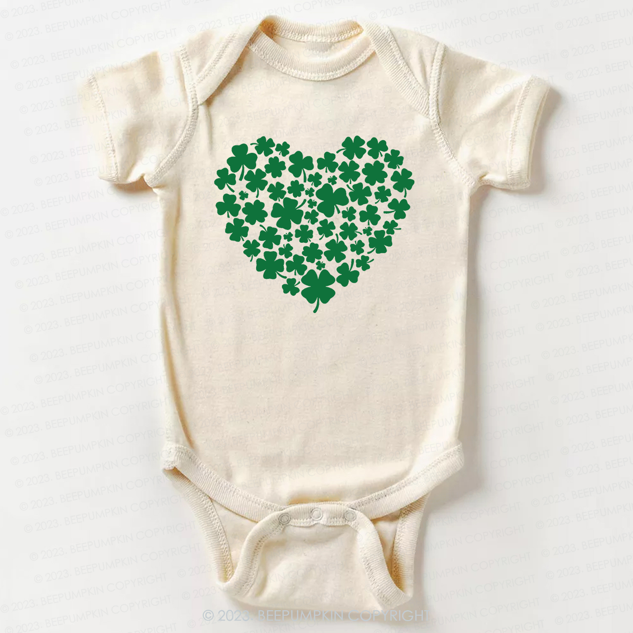 Shamrock Heart St.Patricks Day Bodysuit For Baby