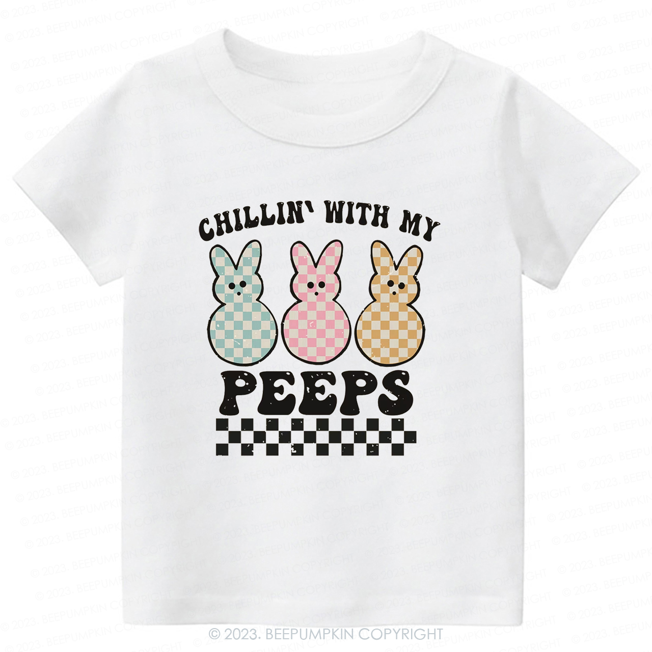 Retro Kids Easter Shirt - Chillin' With My Peeps