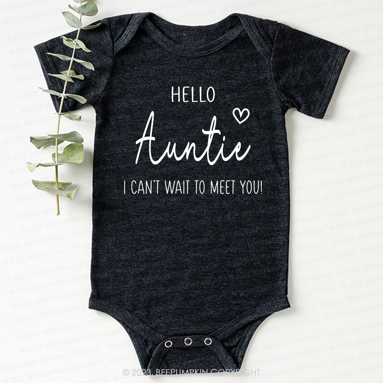 Hello Auntie I Can't Wait To Meet You Bodysuit For Baby