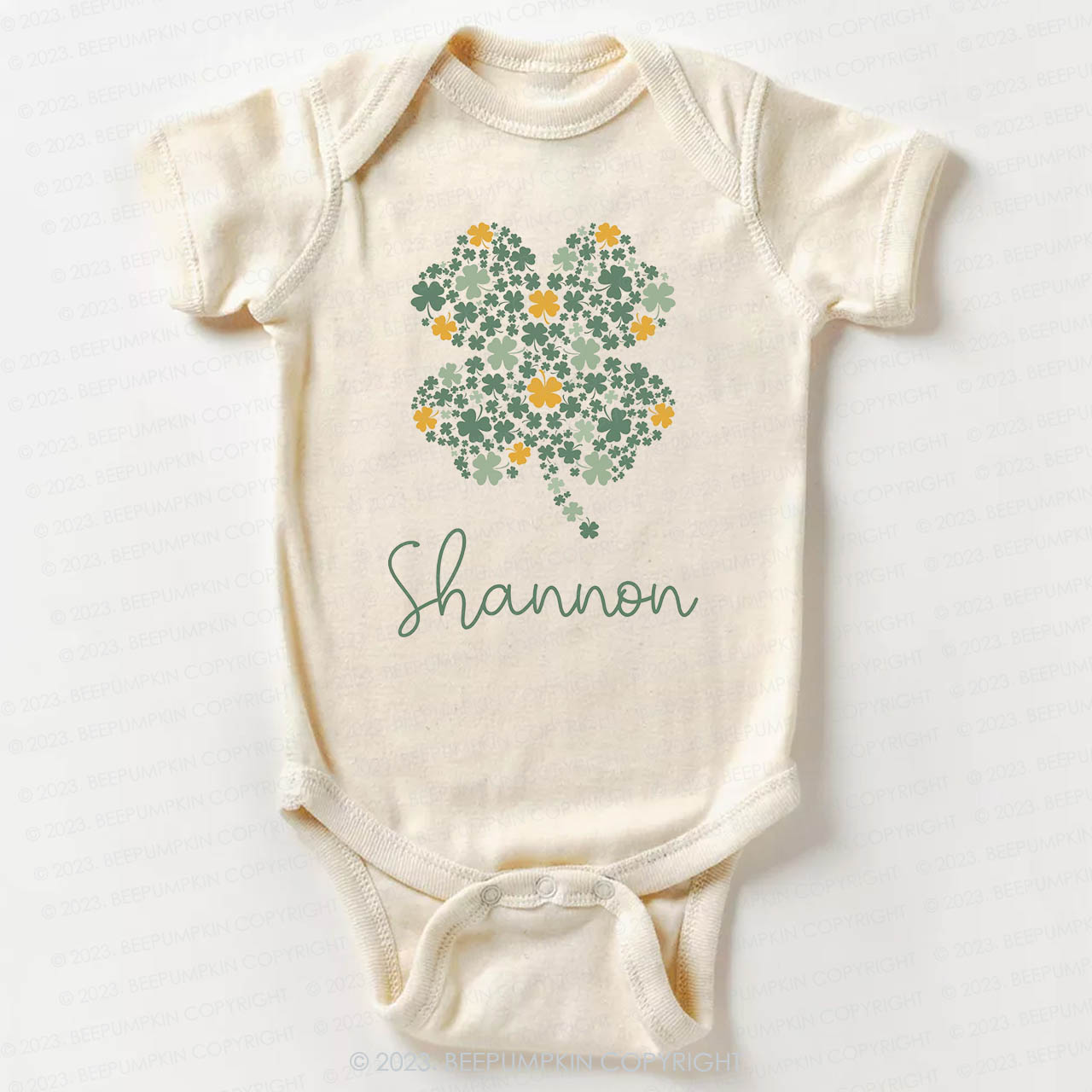 Personalized Cute Shamrock St.Patricks Day Bodysuit For Baby