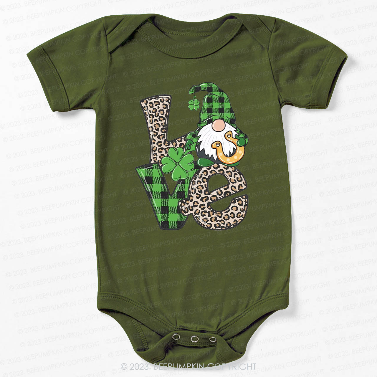 Love Gnomes St.Patricks Day Bodysuit For Baby
