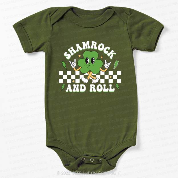 Shamrock And Roll St.Patricks Day Bodysuit For Baby