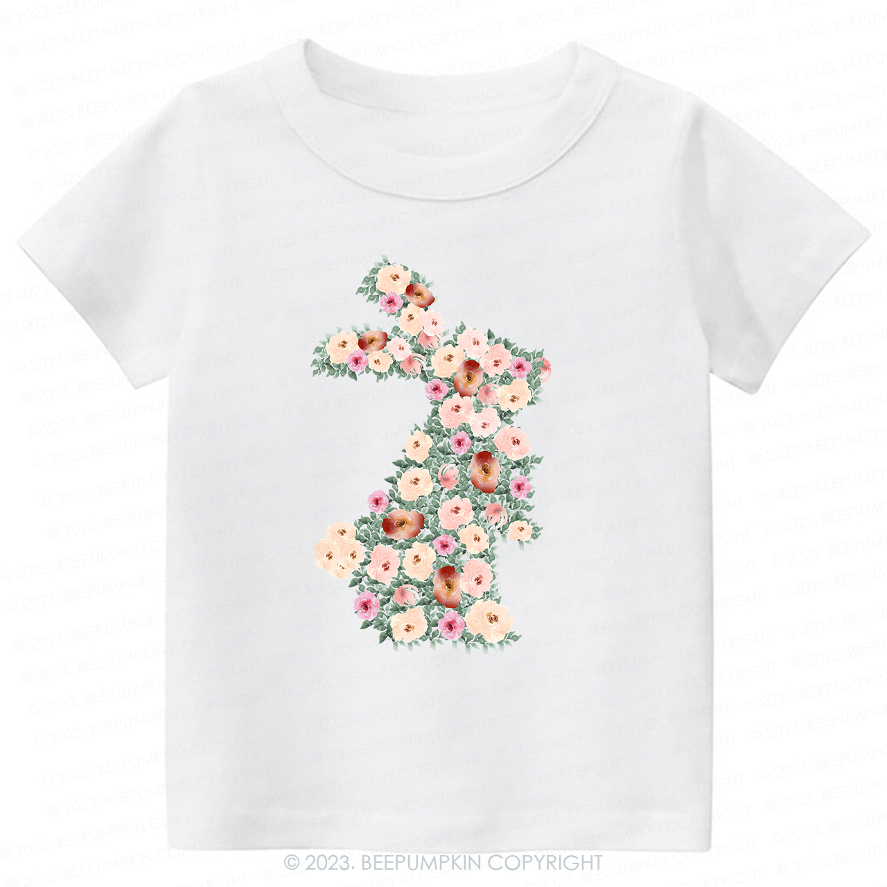 Spring Floral Bunny Easter-Toddler Tees