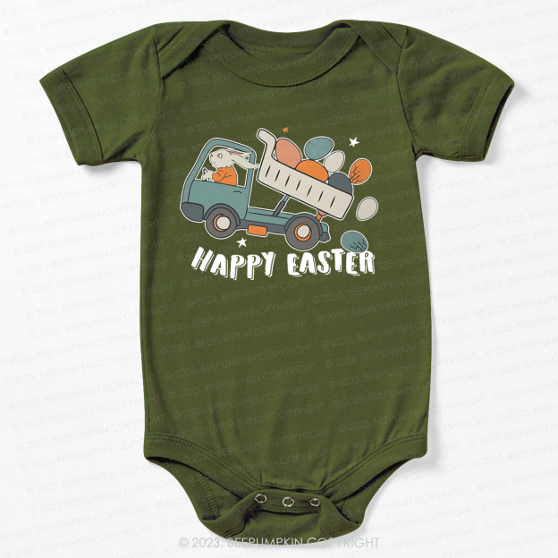 Easter Dumper Truck Construction Bodysuit For Baby