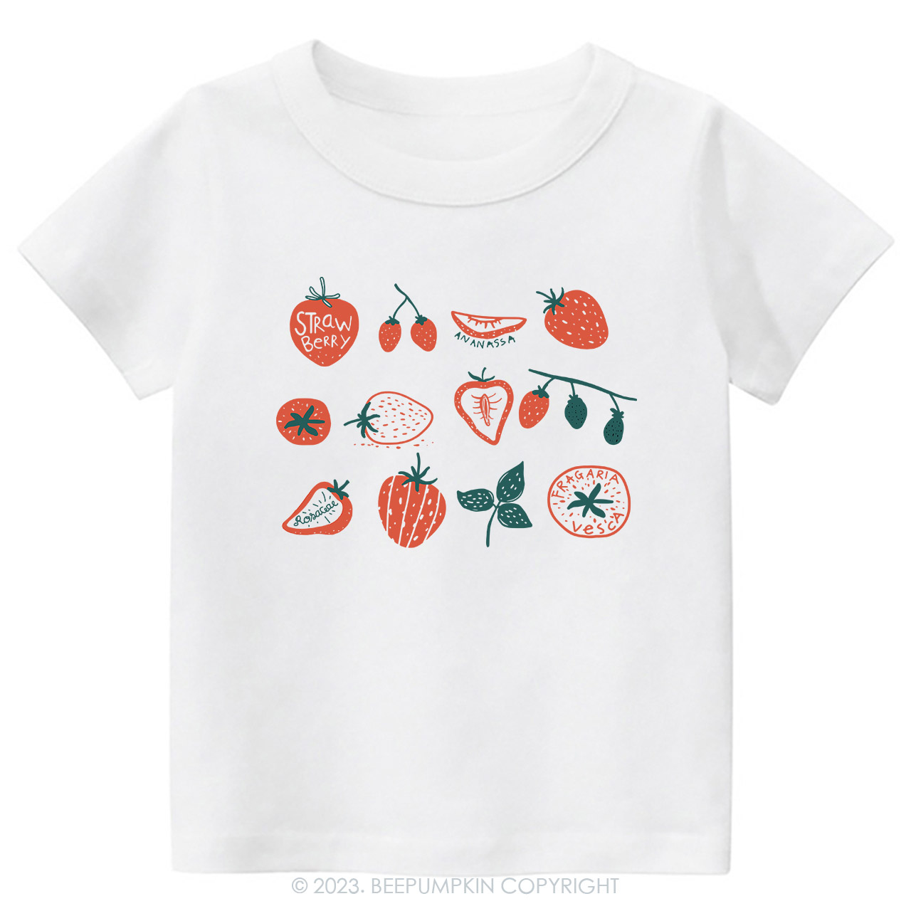 Strawberry Kids Retro Natural Toddler Tees