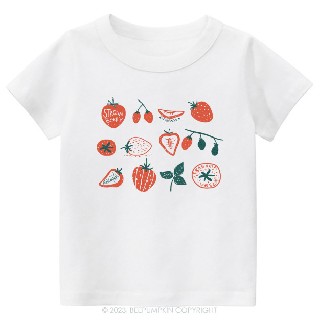 Strawberry Kids Retro Natural Toddler Tees