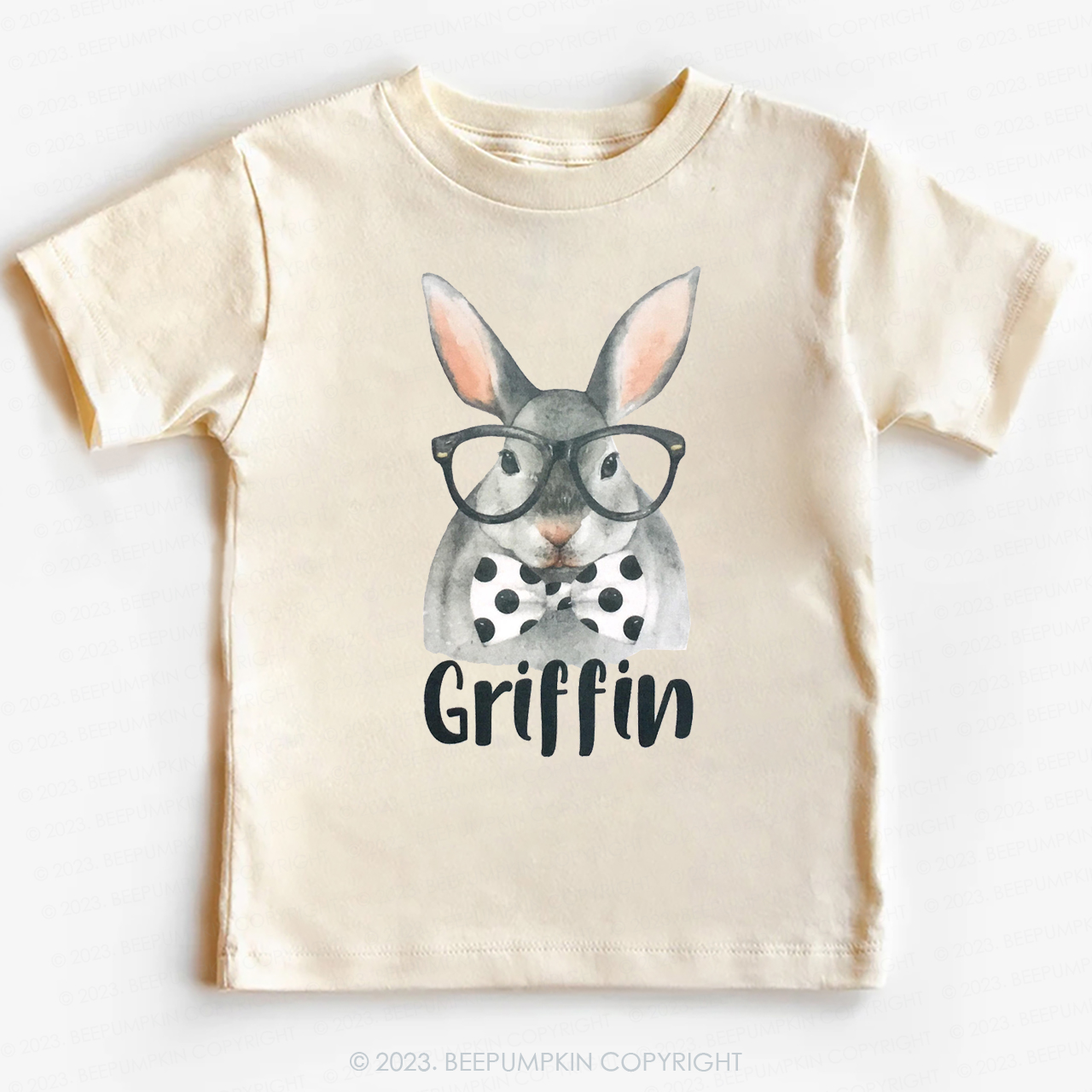 Personalized Easter Raglan Hipster Bunny -Toddler Tees