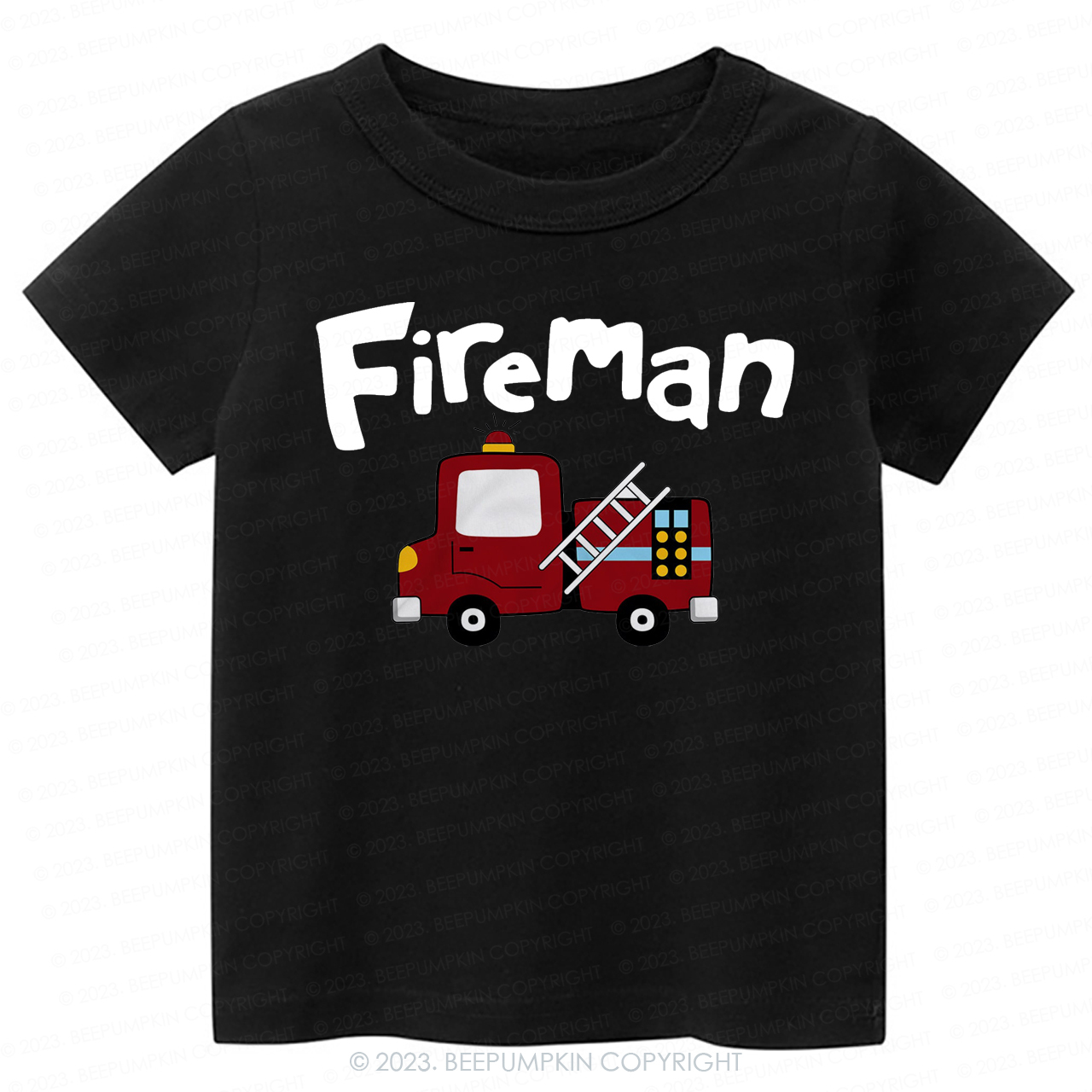 Firefighter And Fire Truck -Toddler Tees
