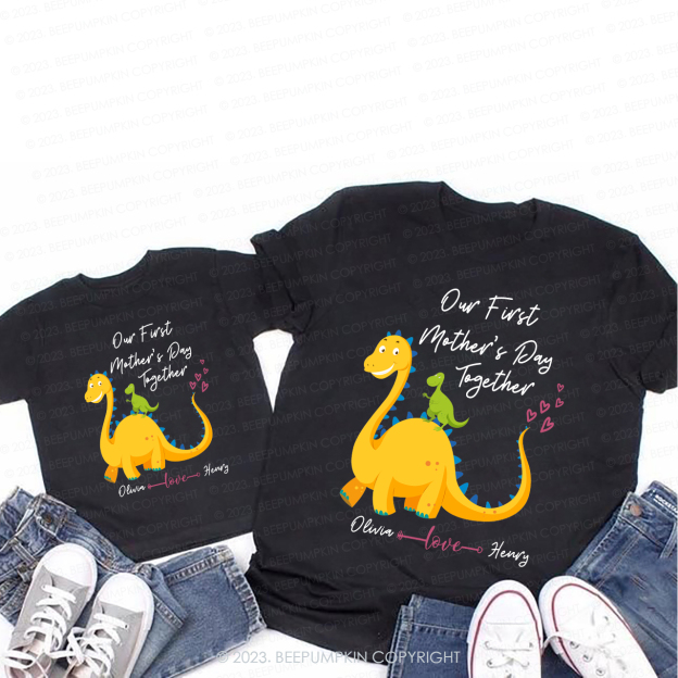 Our First Mother's Day Dinosaur Mom&Me Matching Tees