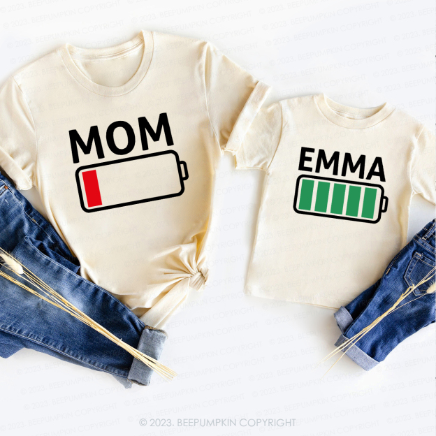 Sufficient and Insufficient Battery Mom&Me Matching Tees