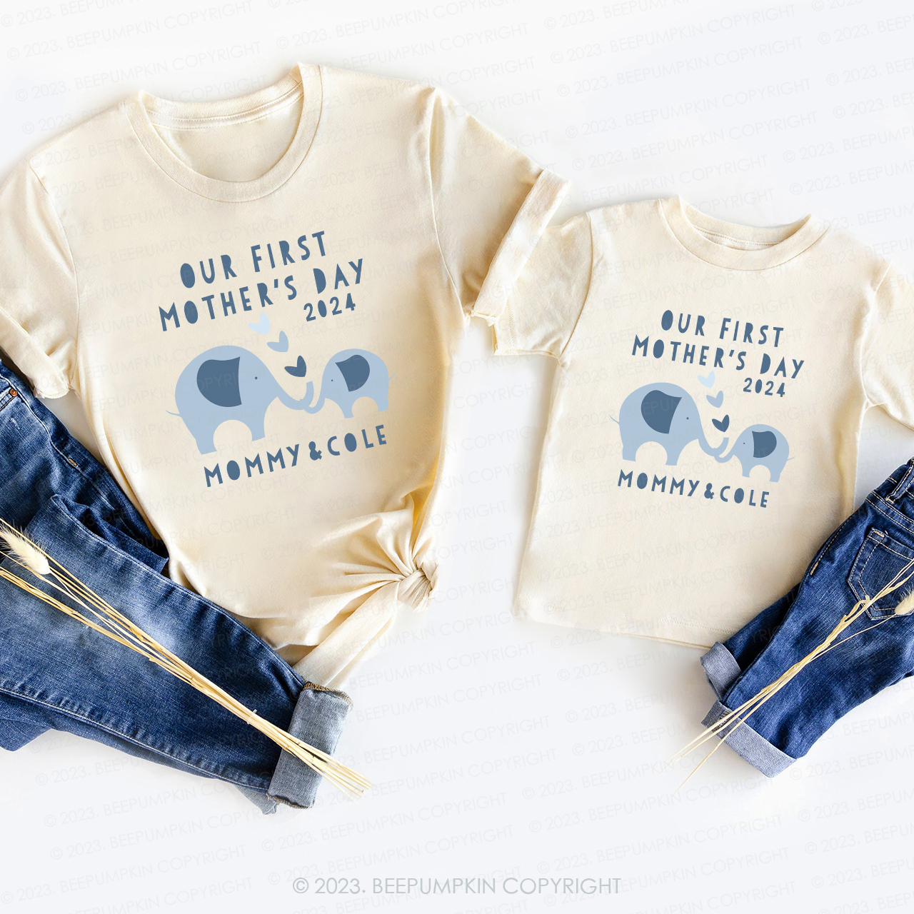 First Mother's Day Elephant Mom And Me Tees