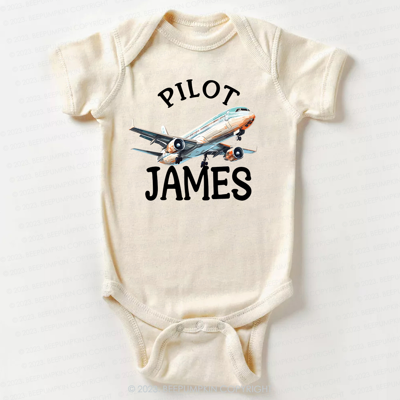 Custom Name Pilot Bodysuit For Baby