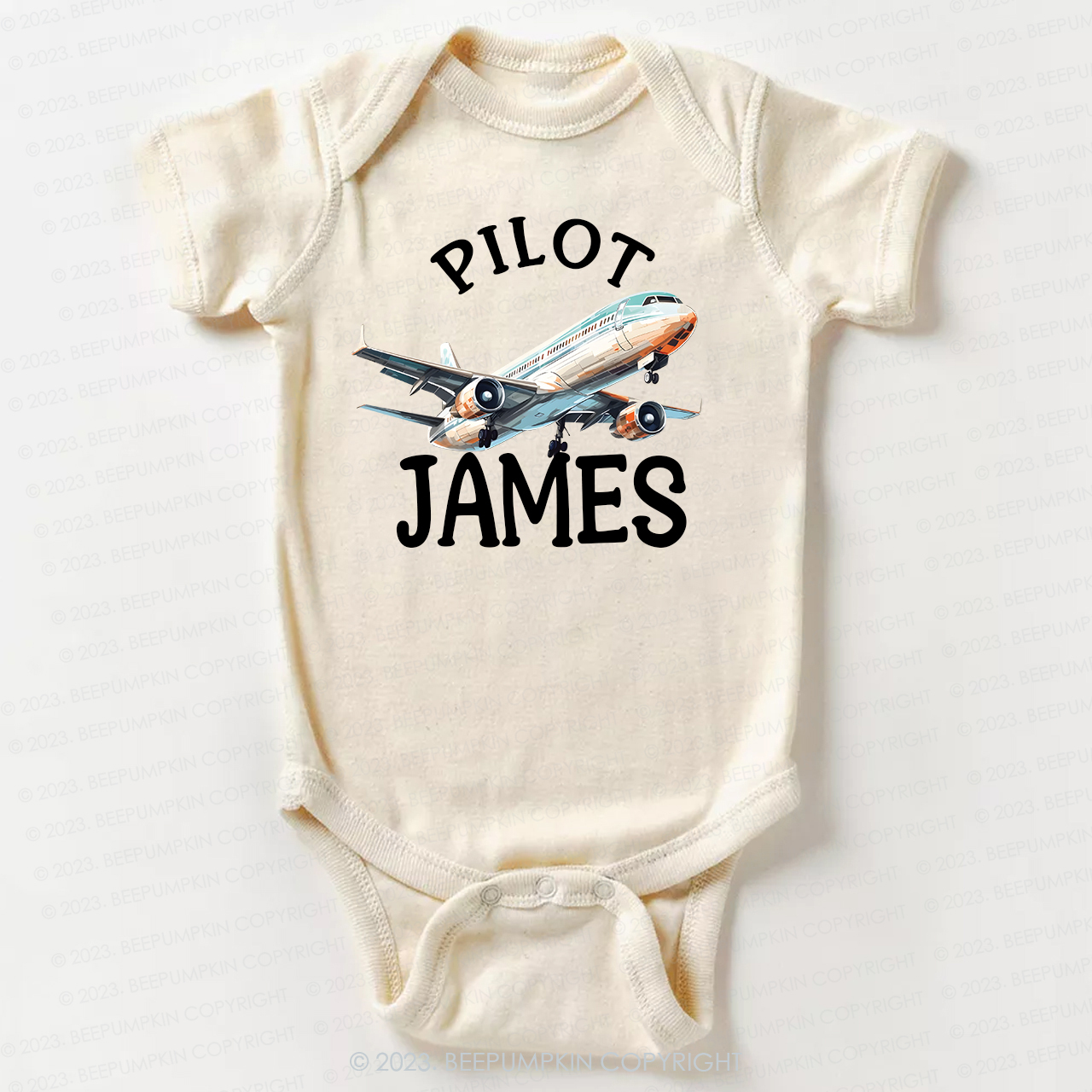 Custom Name Pilot Bodysuit For Baby