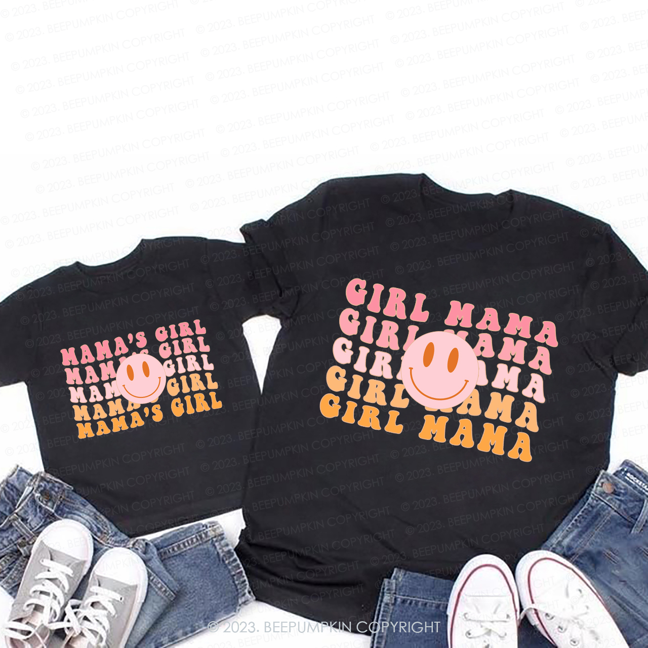 Girl Mama Colorful Mom&Me Matching Tees