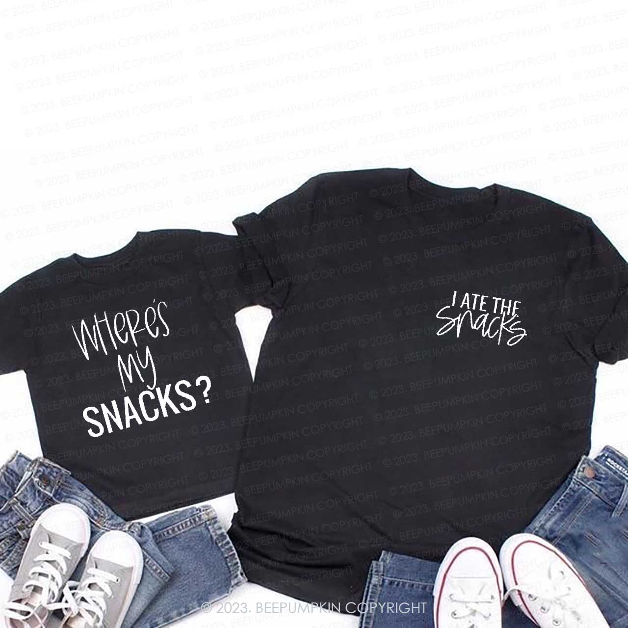 Where's My Snacks I Ate The Snacks Mom&Me Matching Tees