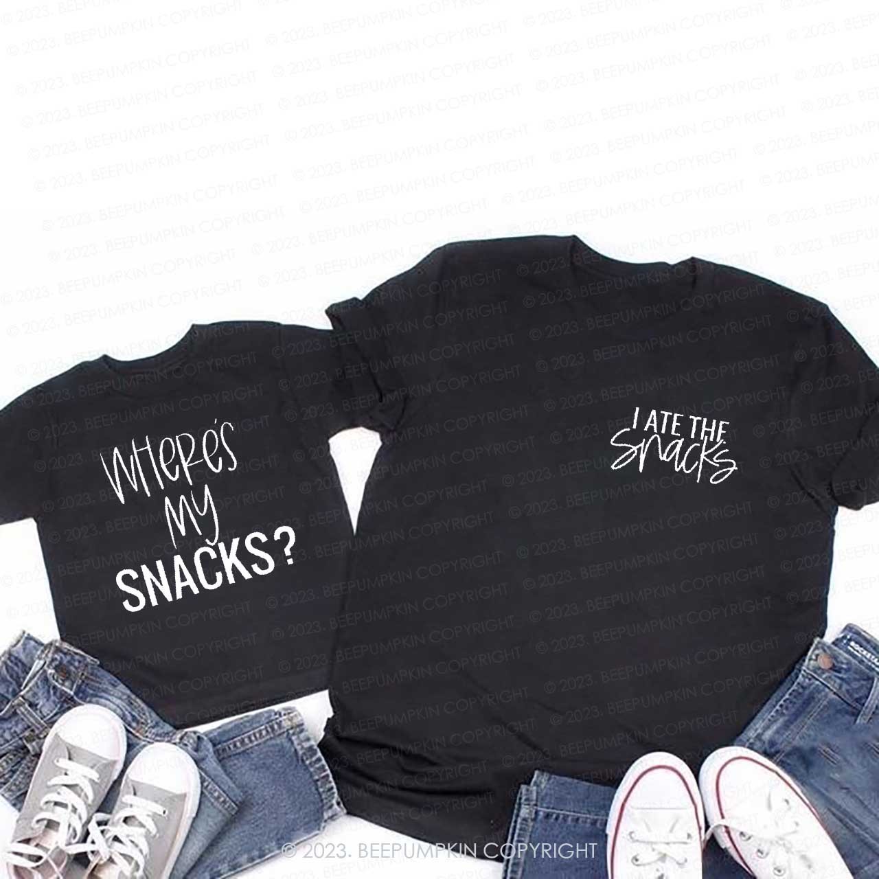 Where's My Snacks I Ate The Snacks Mom&Me Matching Tees