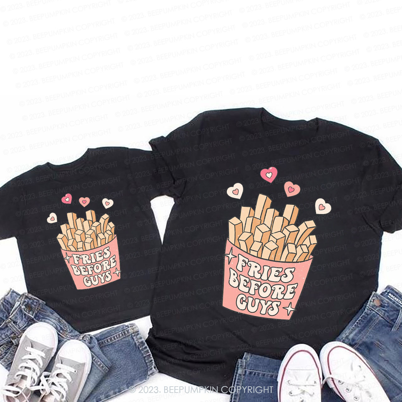 Fries Before Guys Matching T-Shirt For Mom&Me