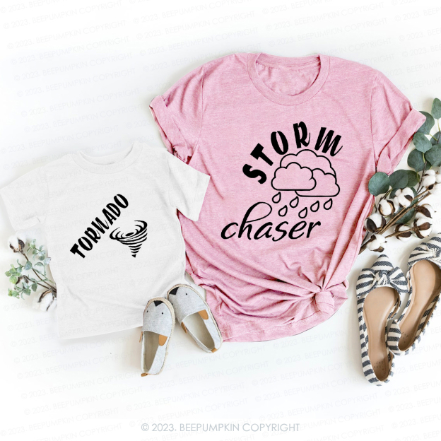 Storm Chaser&Tornado Mom&Me Matching T-Shirt