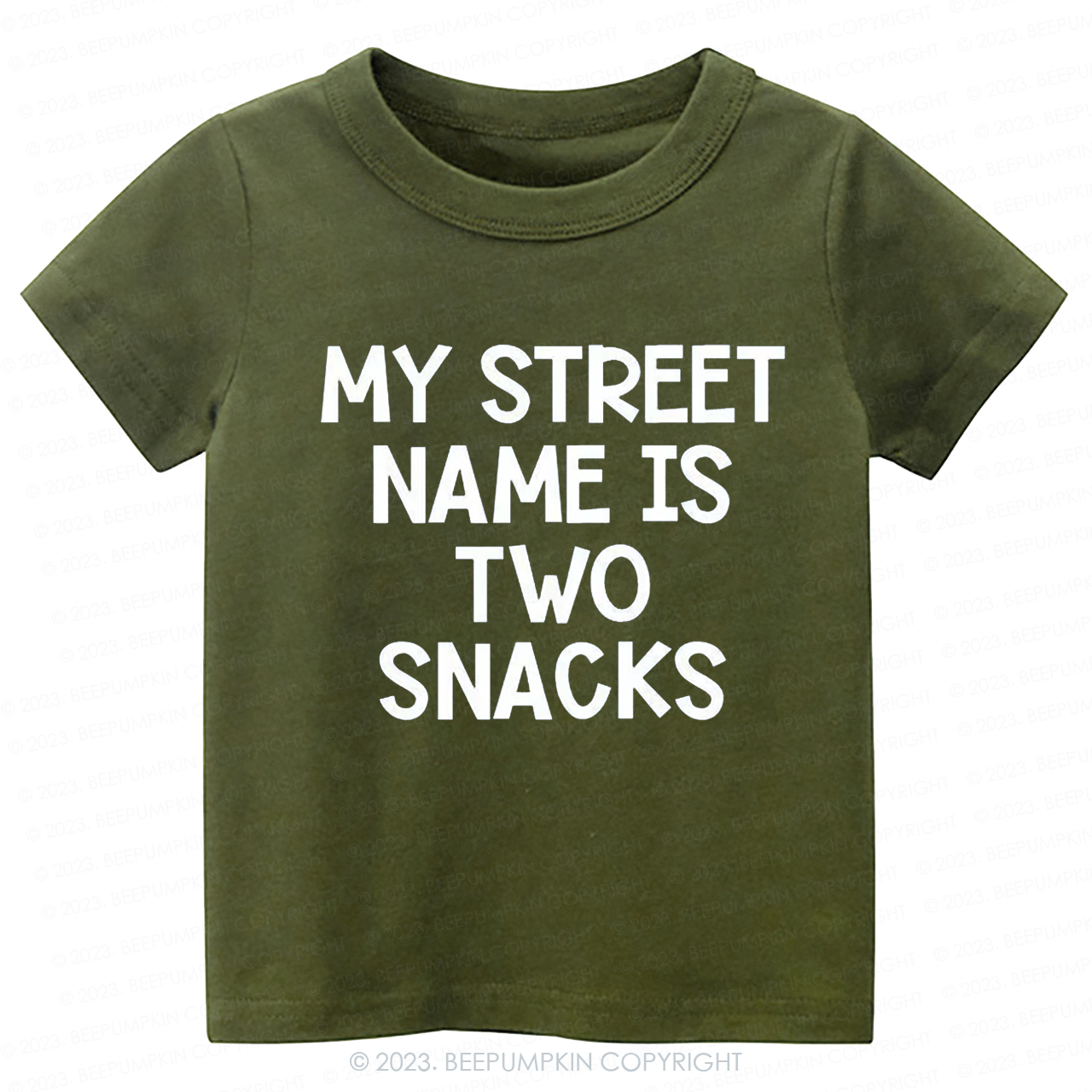 My Street Name Is Two Snacks Kids Shirt