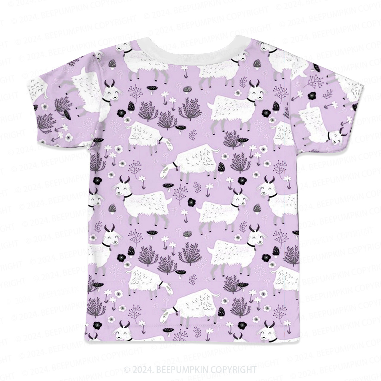 Goat And Purple Meadow All Over Print Kids Tees 