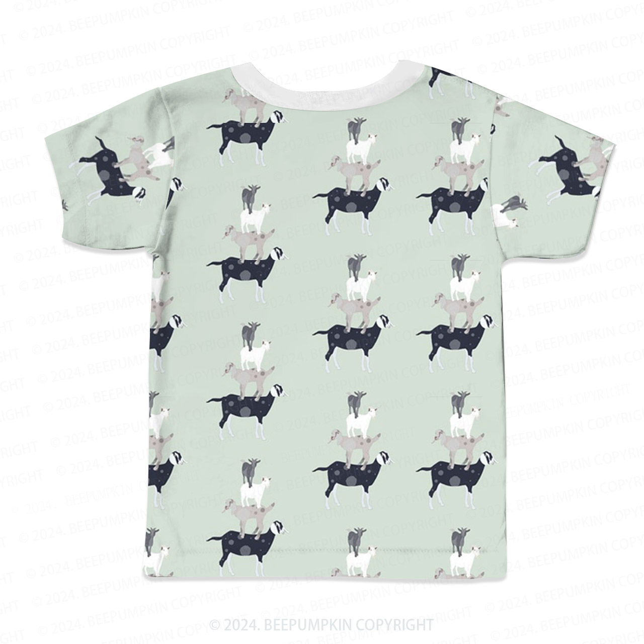 Stack Standing Goat All Over Print Kids Tees 