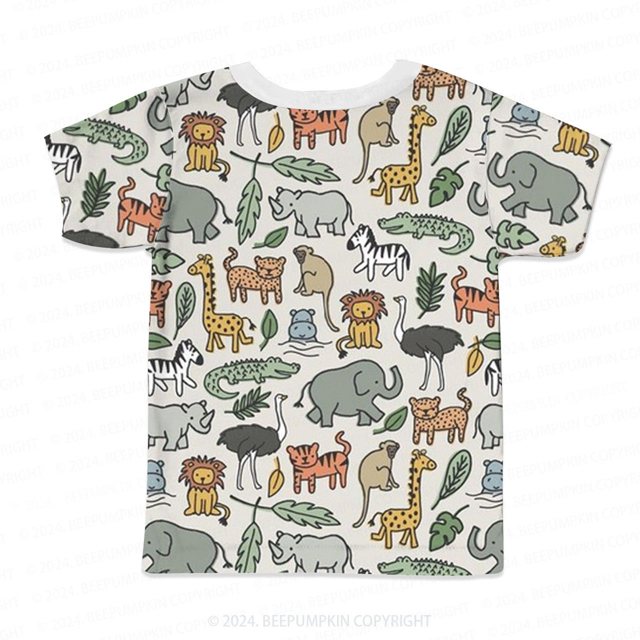 Safari Colorful Zoo All Over Print Kids Tees