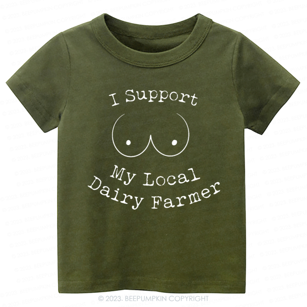 I Support My Local Dairy Farmer Kids Shirt