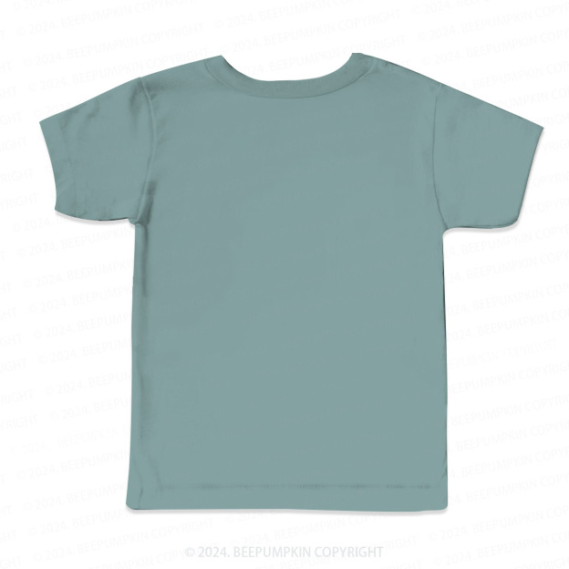 Grey Cyan Solid Color All Over Print Kids Tees