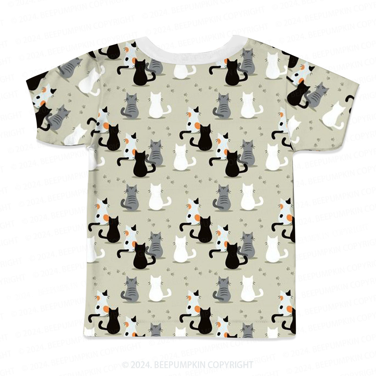 Cat's Back And Footprints  All Over Print Kids Tees