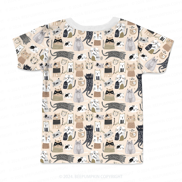 Various Free Cats All Over Print Kids Tees