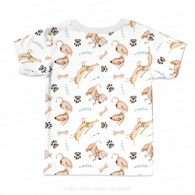 Dogs Grabbing Bones All Over Print Kids Tees