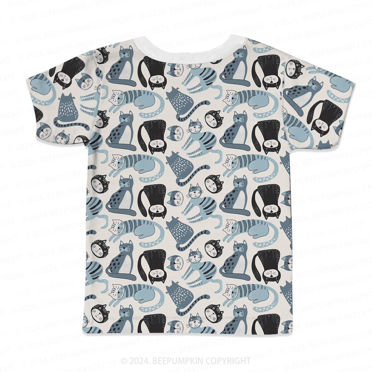 Abstract Art Cat All Over Print Kids Tees