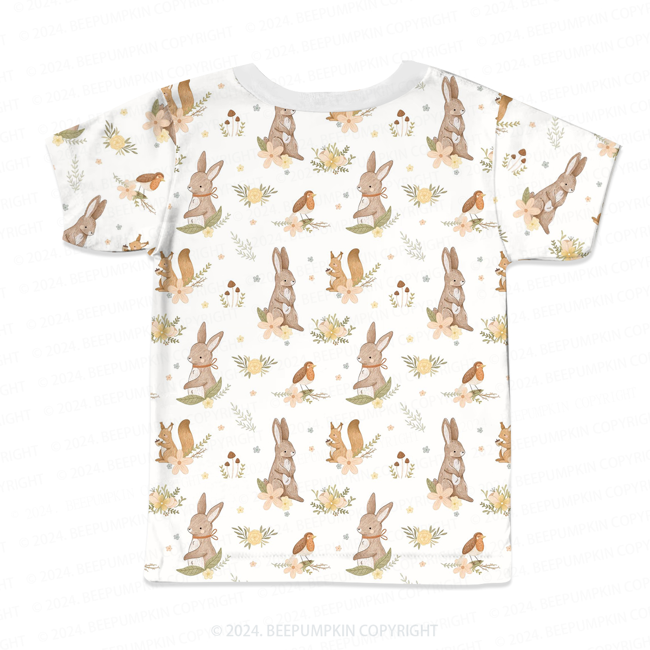 Curious Squirrel And Birde All Over Print Kids Tees