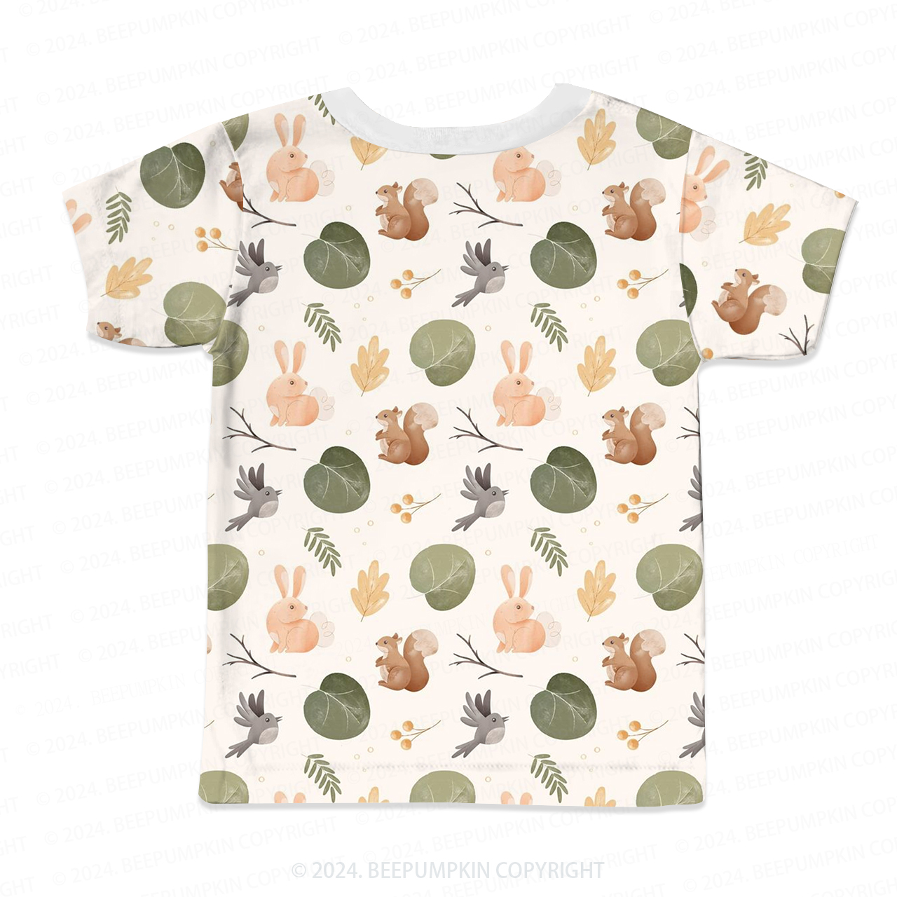 Rabbit Squirrel Bird All Over Print Kids Tees