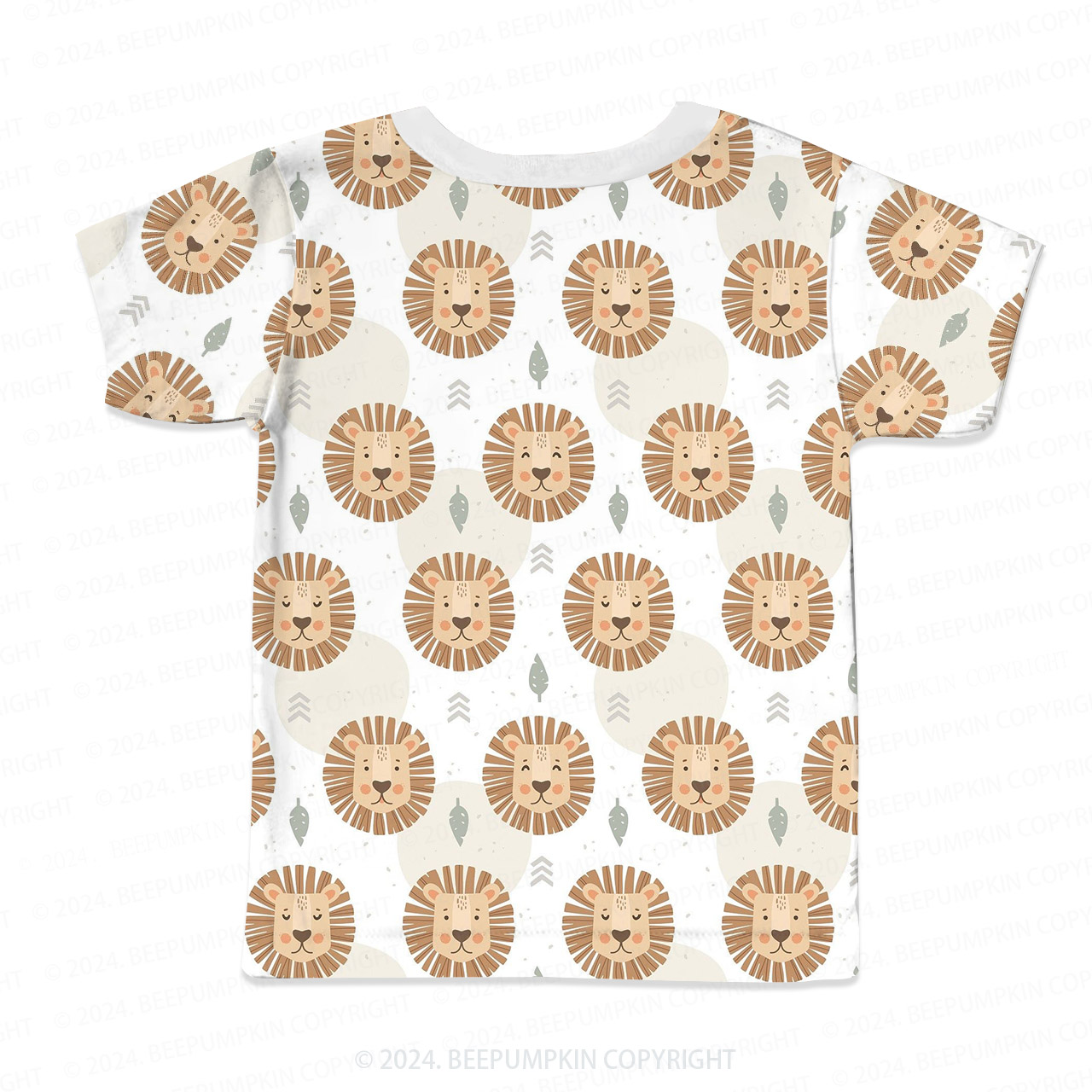 Lion Head Expression All Over Print Kids Tees 