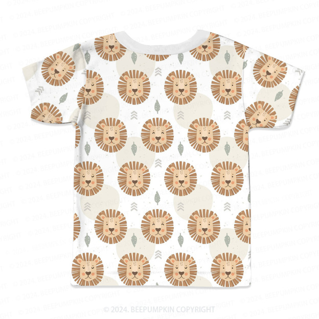 Lion Head Expression All Over Print Kids Tees 