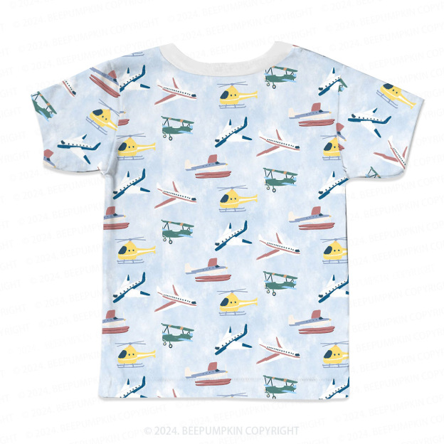 Aviation Helicopter Plane All Over Print Kids Tees