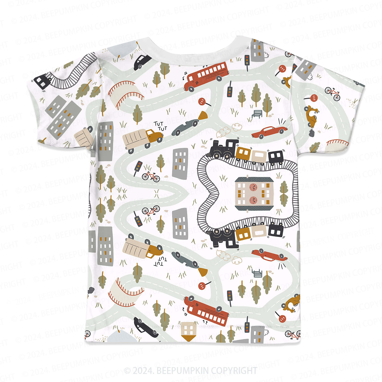 Urban Transportation Routes All Over Print Kids Tees