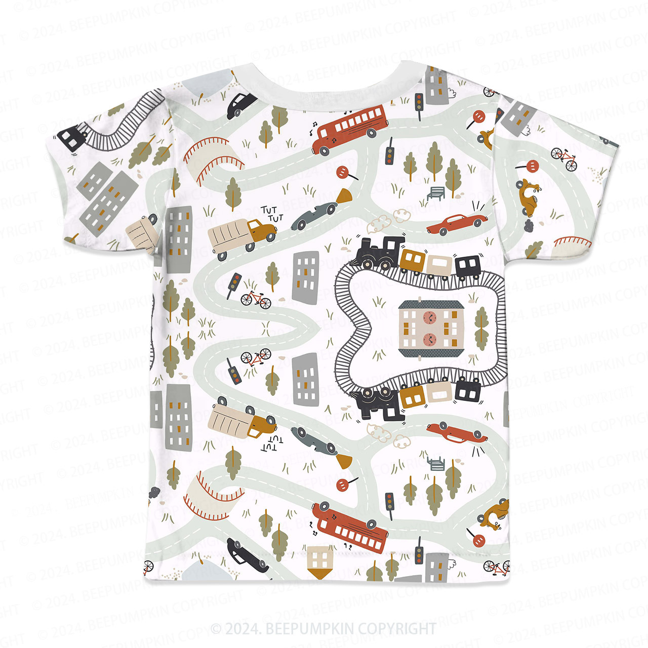 Urban Transportation Routes All Over Print Kids Tees