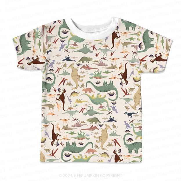 Various Dinosaurs Parks All Over Print Kids Tees 