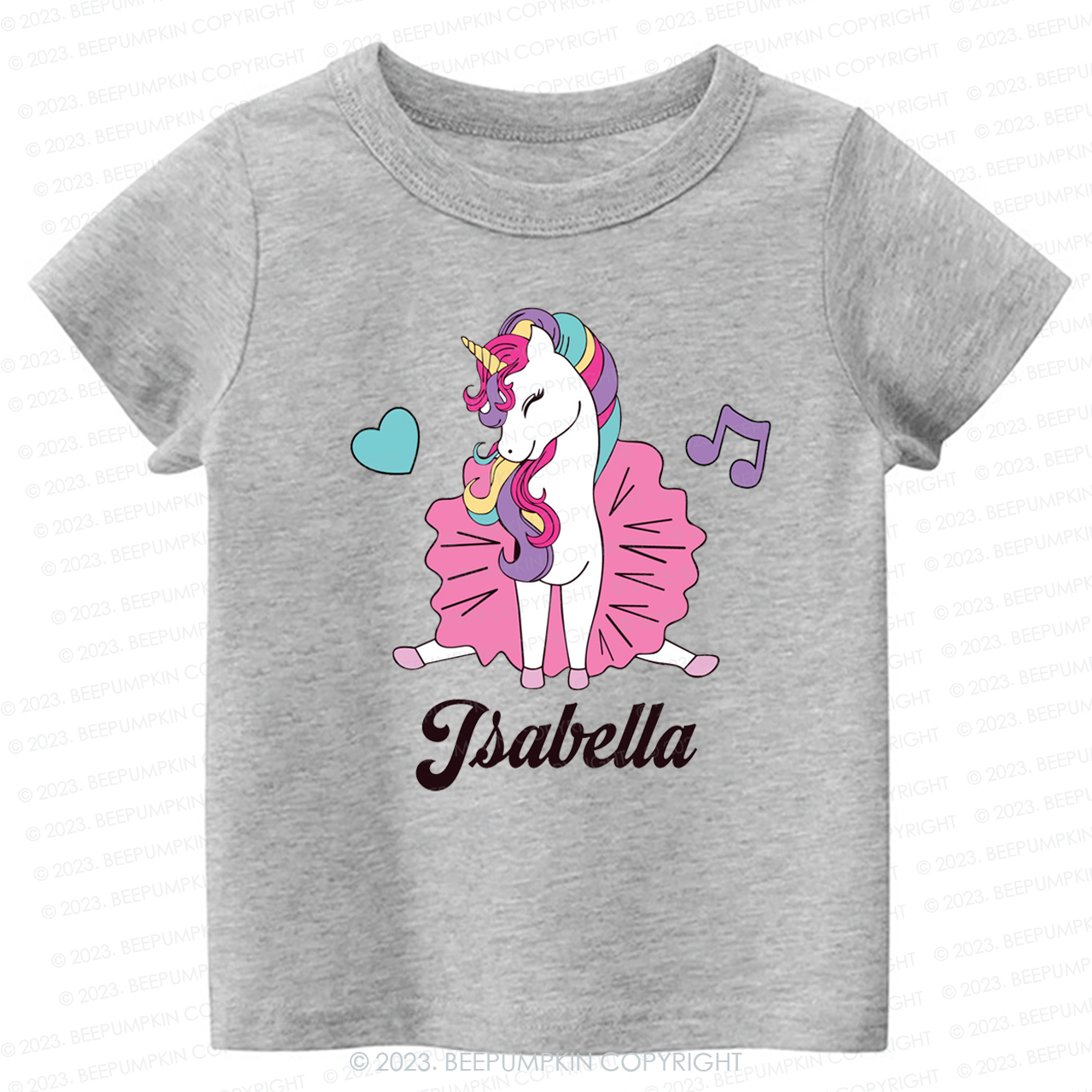 Unicorn Music Custom Name Kids Shirt