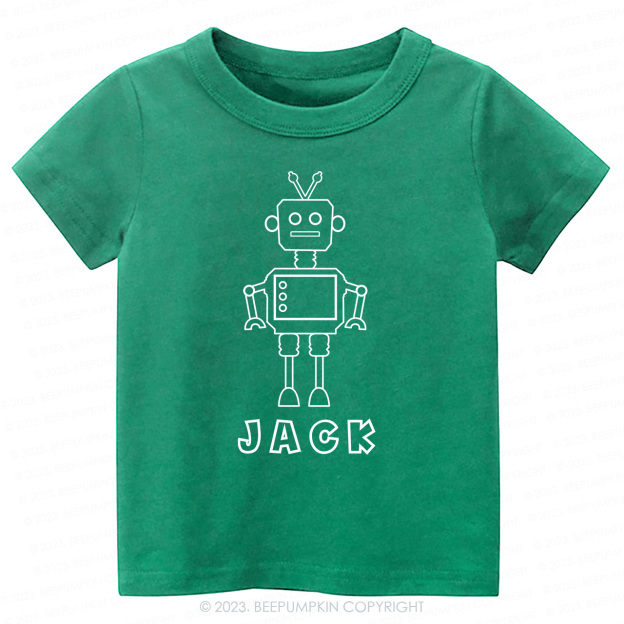 Personalized Robot coloring Kids Shirt