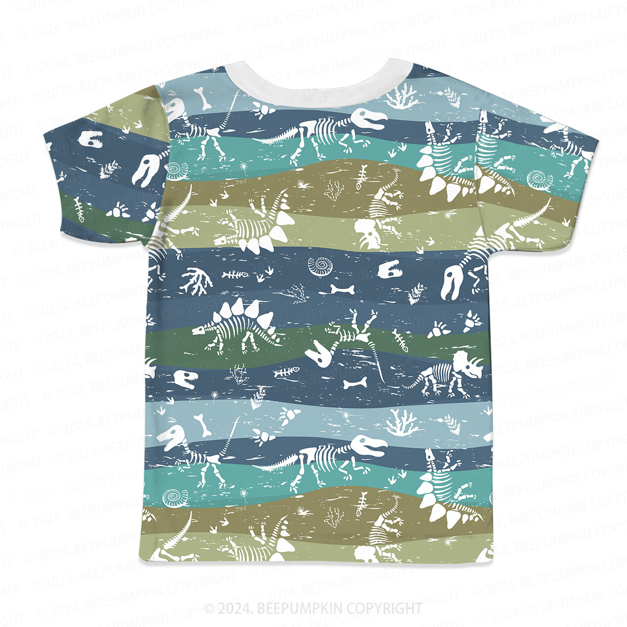 Dinosaur Bones All Over Print Kids Tees