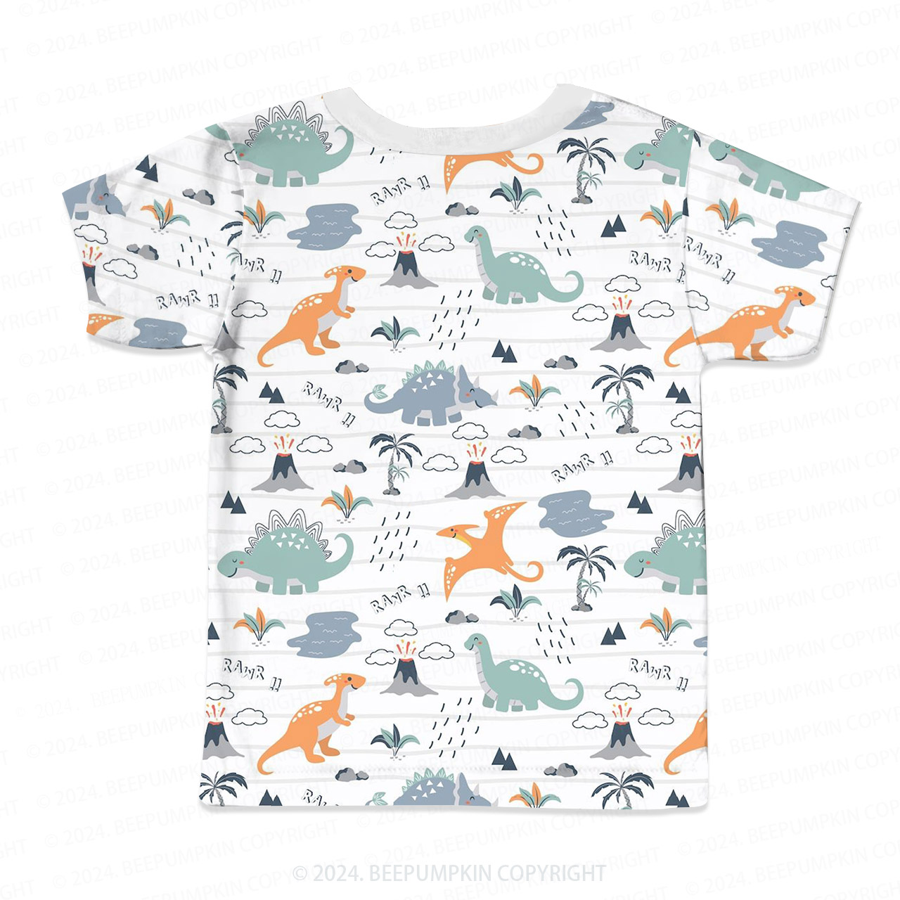 Rawr Dinosaurs Living In Nature All Over Print Kids Tees