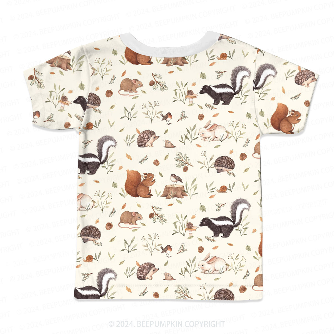 Forest Playful Animals All Over Print Kids Tees